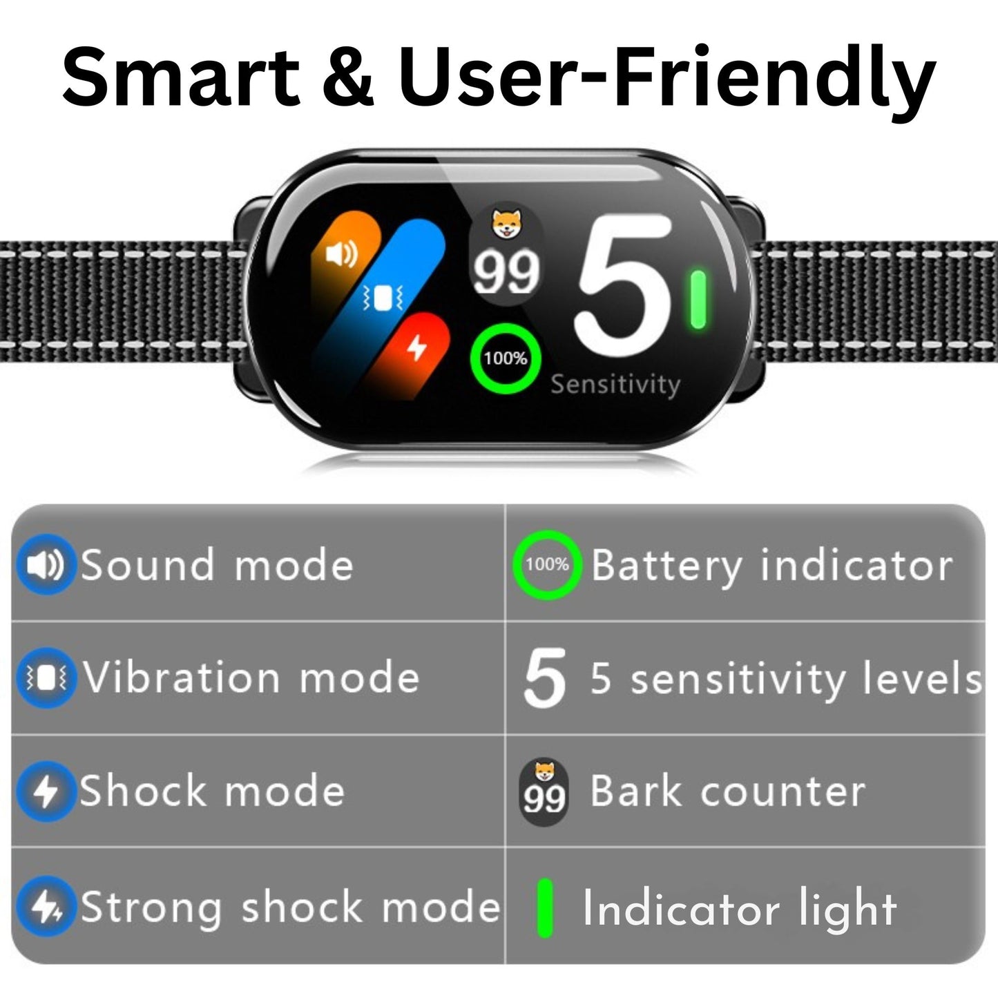 BR02 Waterproof Anti-Bark Collar with Bark Counter