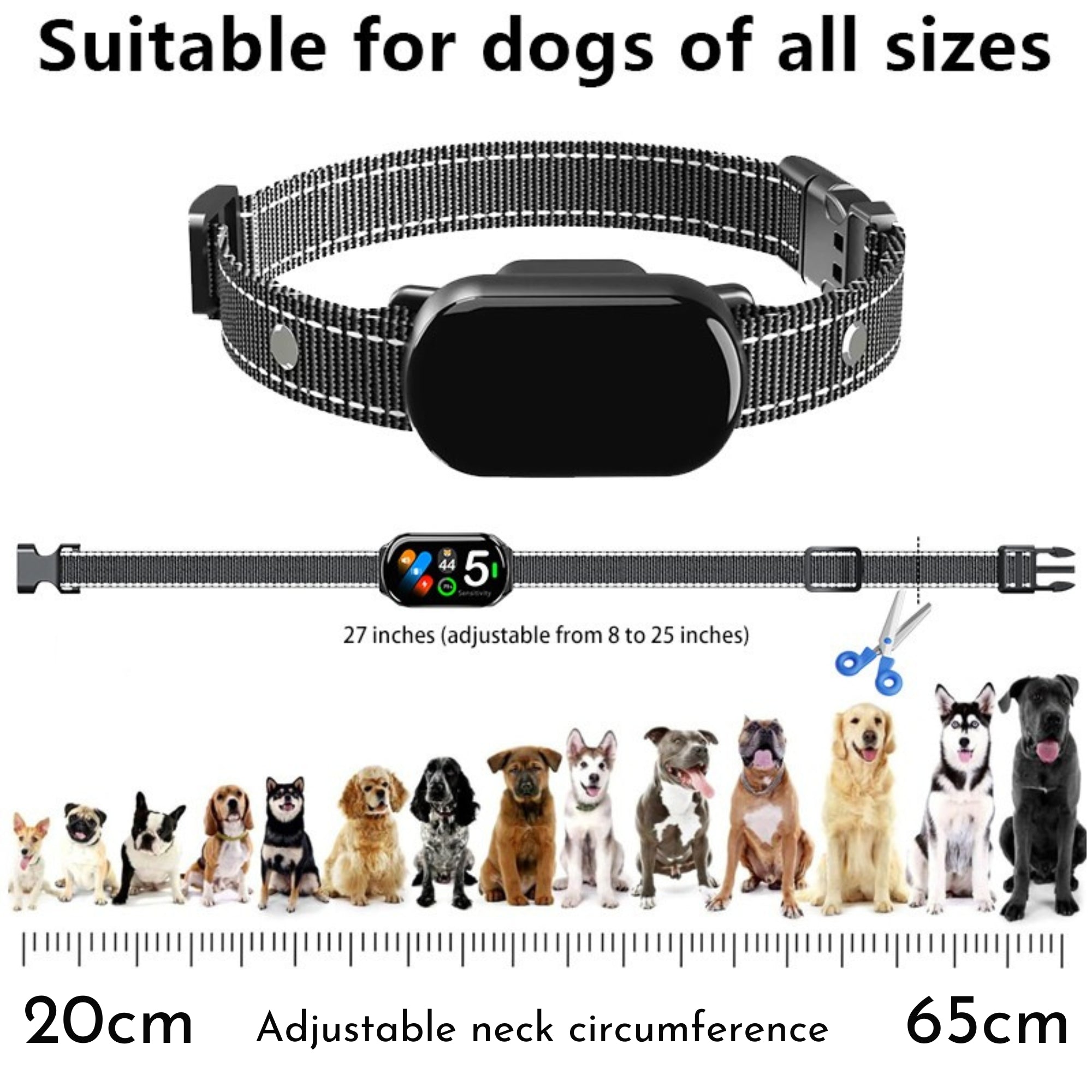 BR02 Waterproof Anti-Bark Collar with Bark Counter