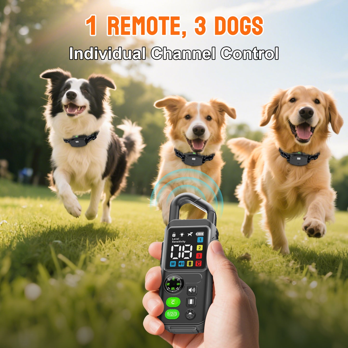 T810 3-in-1 / 2-in-1 Remote + Automatic Anti-Barking Dog Collar with Powerful LED Torch