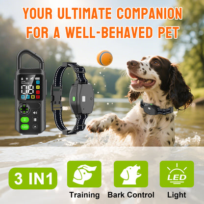 T810 3-in-1 / 2-in-1 Remote + Automatic Anti-Barking Dog Collar with Powerful LED Torch