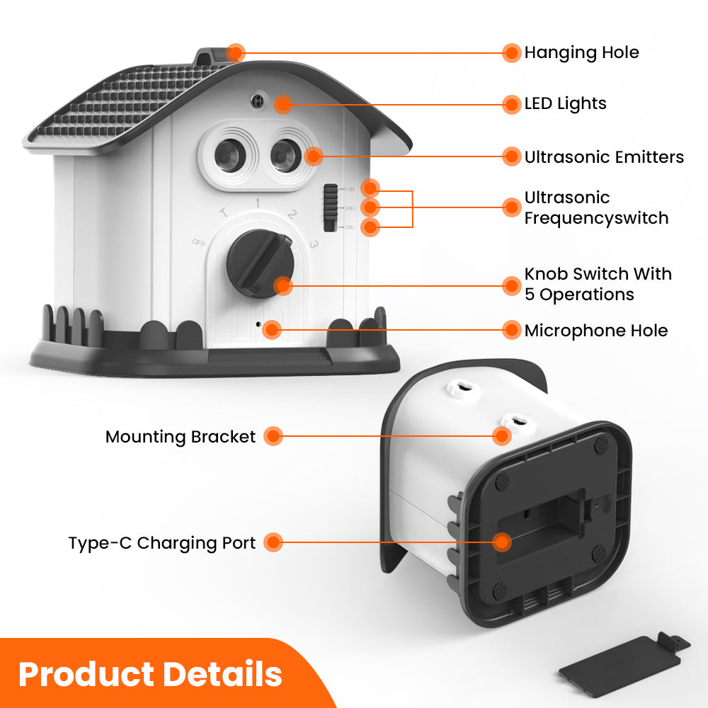 Ultrasonic Bark House U56 Dual Speaker Rechargeable
