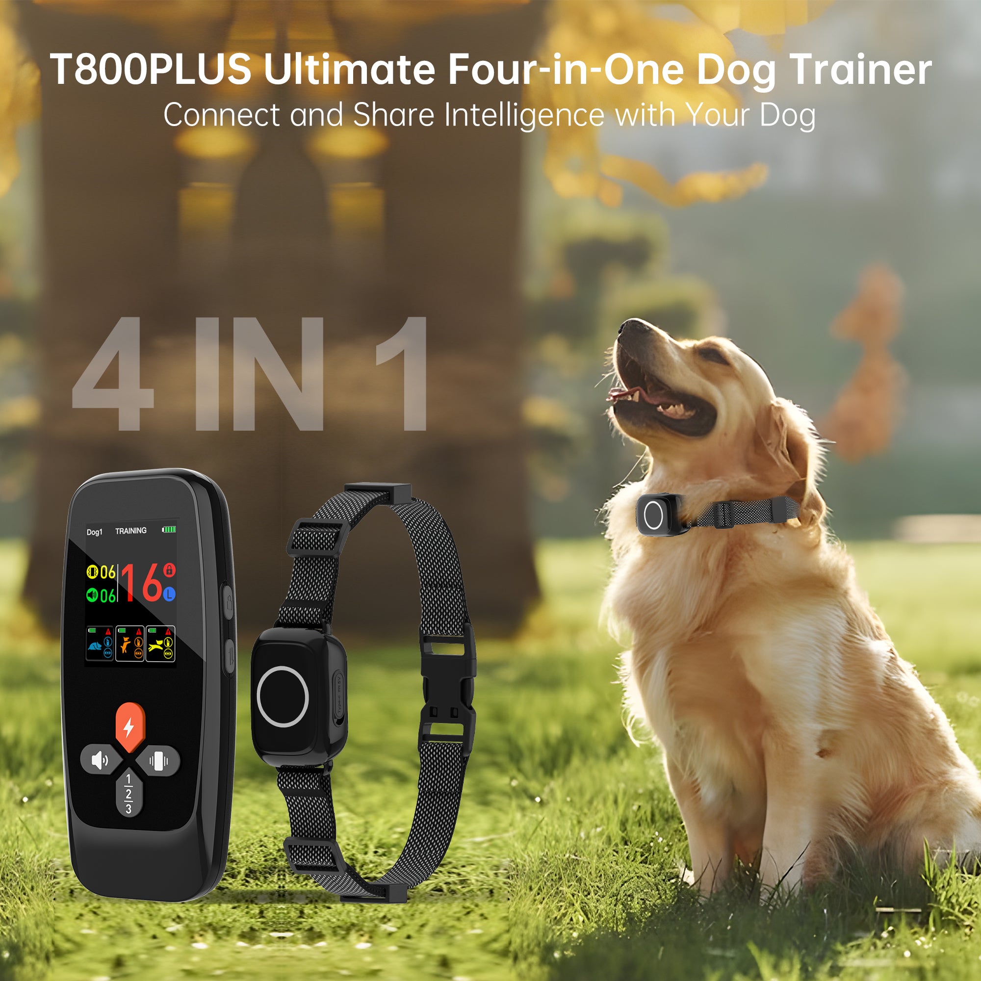 T800Plus 2-in-1 Smart Dog Trainer (Remote + Auto Bark) — with Anti-Lost Alert & Activity Monitor