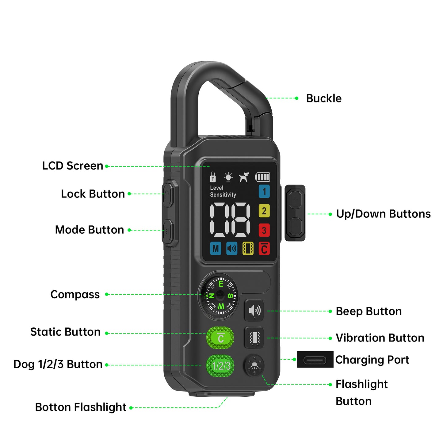 T810 3-in-1 / 2-in-1 Remote + Automatic Anti-Barking Dog Collar with Powerful LED Torch
