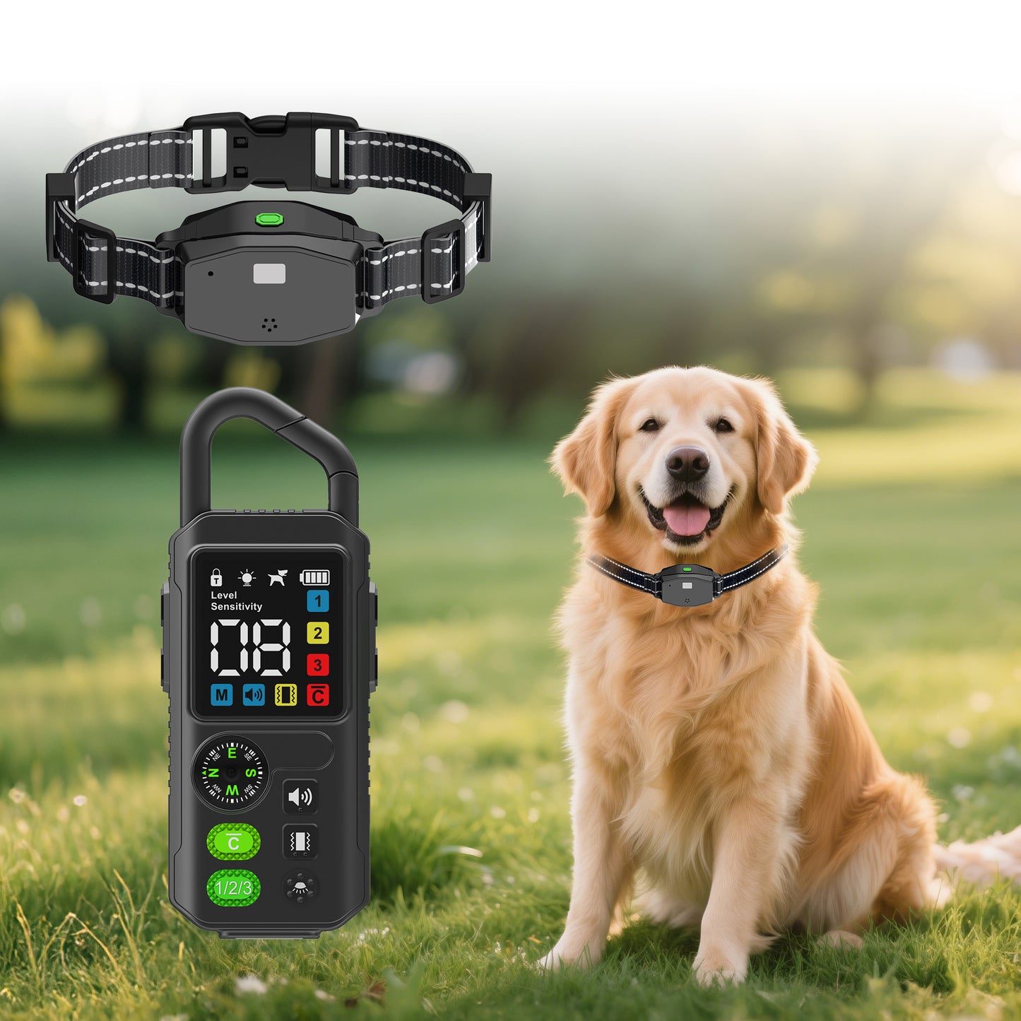 T810 3-in-1 / 2-in-1 Remote + Automatic Anti-Barking Dog Collar with Powerful LED Torch
