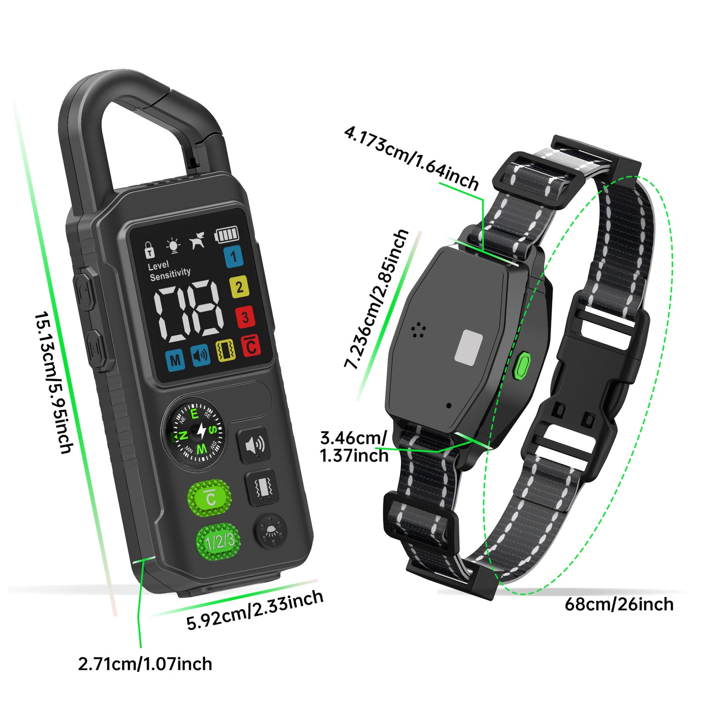 T810 3-in-1 / 2-in-1 Remote + Automatic Anti-Barking Dog Collar with Powerful LED Torch