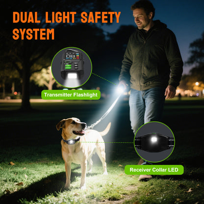 T810 3-in-1 / 2-in-1 Remote + Automatic Anti-Barking Dog Collar with Powerful LED Torch