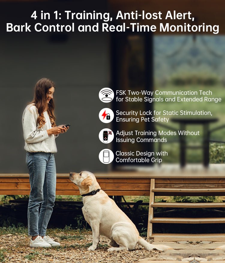 T800Plus 4 - in - 1: Remote Trainer, Auto Bark Collar, Anti - Lost Dog Alert & Real - Time Dog Monitor - Bark Doctor