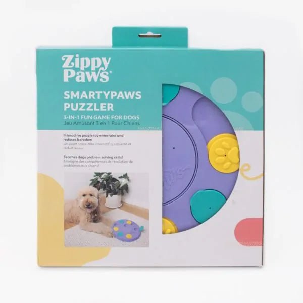 Zippy Paws SmartyPaws Puzzler Feeder Interactive Dog Toy - Purple - Bark Doctor