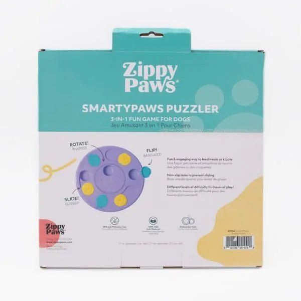 Zippy Paws SmartyPaws Puzzler Feeder Interactive Dog Toy - Purple - Bark Doctor