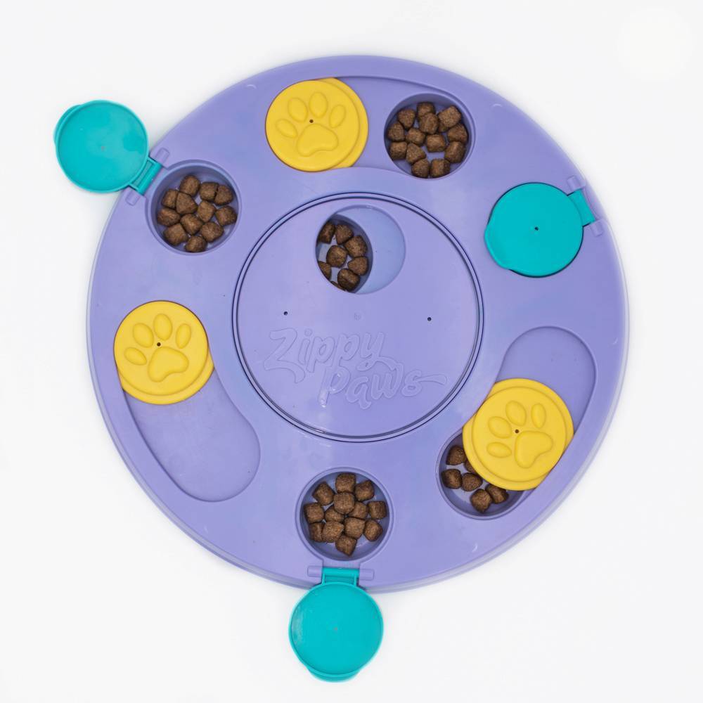 Zippy Paws SmartyPaws Puzzler Feeder Interactive Dog Toy - Purple - Bark Doctor